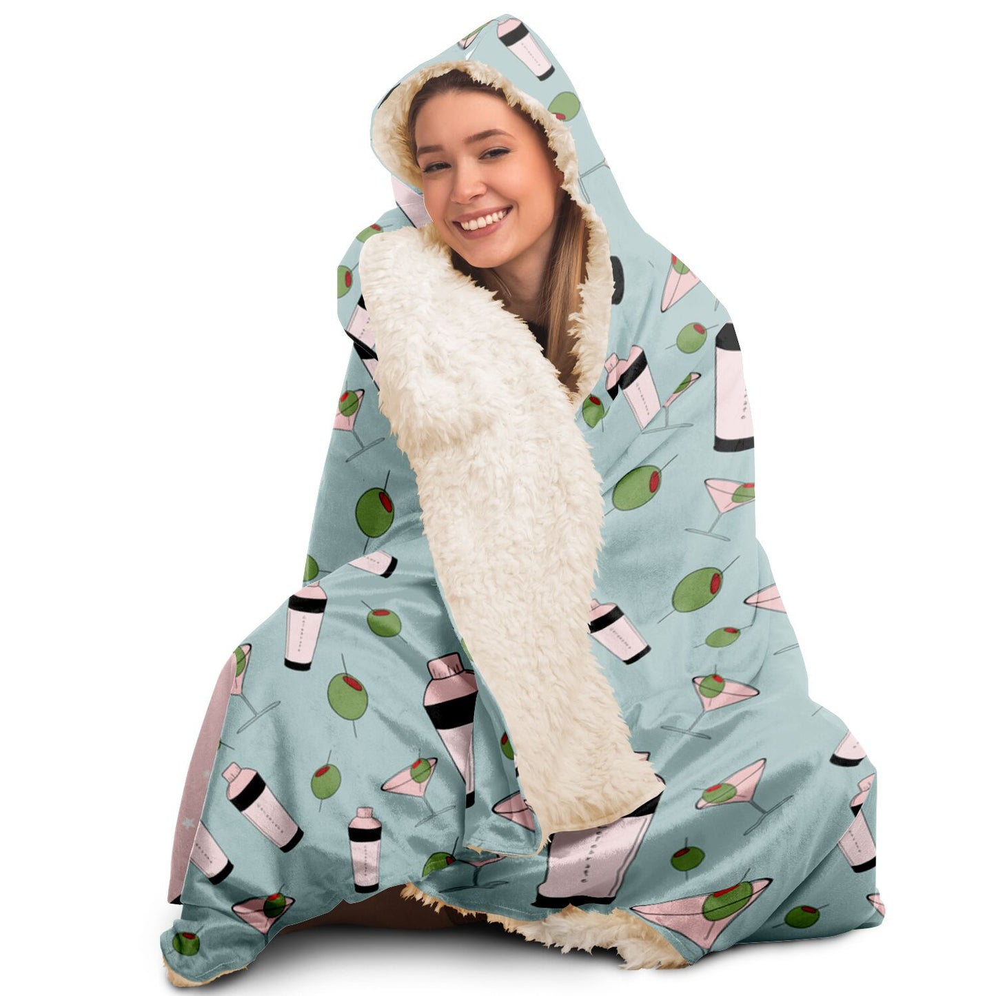 It's a Cocktail kinda Christmas Hooded Blanket