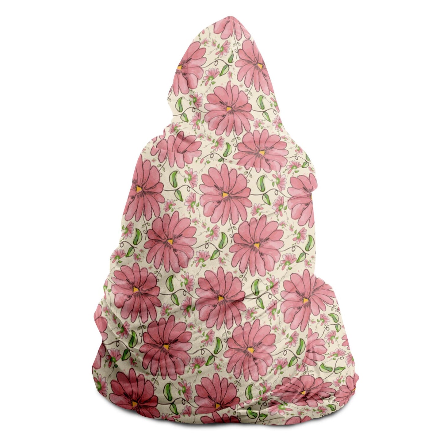 Small Pink Daisy Hooded Blanket